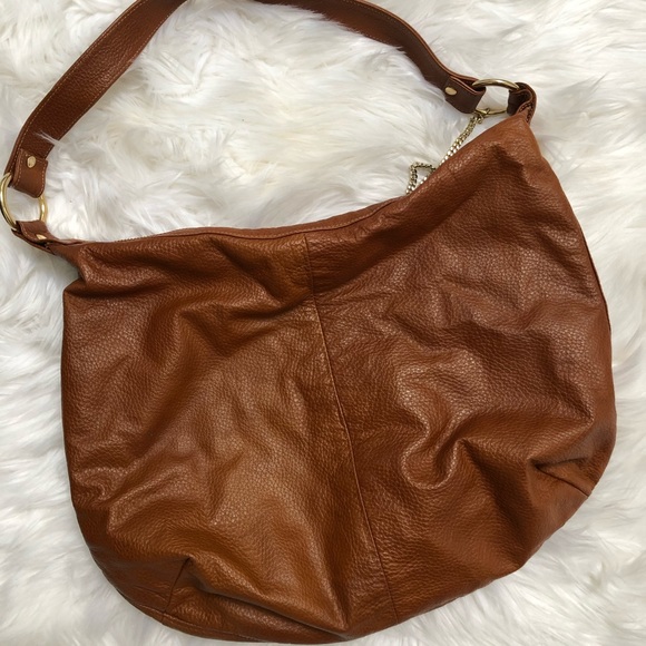 Sherry Wolf Genuine Cognac Hobo Bag - Picture 7 of 8